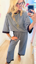 Navy Gingham Pant Set