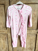 Pink Stripe Ruffle Bow Onezie