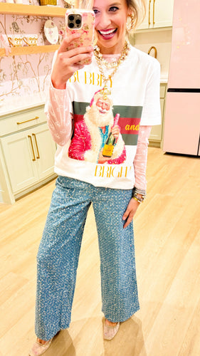 Bubbly and Bright Santa Tee