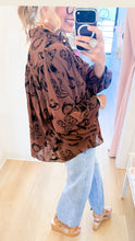 Brown Western Print Top