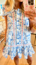 Patriotic Toile Gingham Contrast Dress