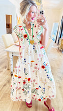 Cream Floral Ruffle Tiered Maxi Dress