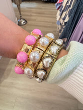 RESTOCK Pearl and Gold Statement Bracelet