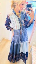 Blue Multi Patchwork Maxi Dress