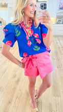 Blue Floral Print Top