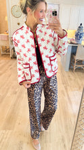 Red Quilted Cowboy Print Jacket