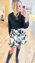 Black 3D Floral Pattern Dress