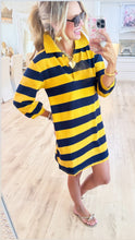 Mustard and Navy Stripe Dress