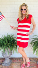 Red Striped Sleeveless Mini Dress