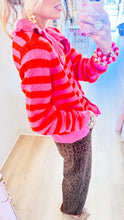 Hot Pink Stripe Cardigan