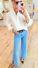 White Button-Down 3D Blouse