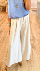 Cream Wide Leg Pants