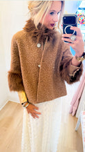 Ivy Jane Mocha Boucle Sparkle Fur Jacket