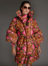 Orange Abstract Puff Coat