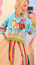 Queen of Sparkles Aqua Vintage Santa Sweatshirt