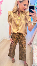 Brown Zebra Print Wide Leg Jeans
