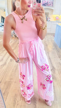 Pink Wide Leg Embroidered Jumpsuit