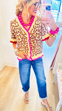 Leopard Ruffle Detail Cardigan