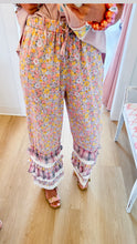 Flower Print Ruffle Layered Pants