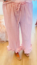 Pink Gingham Layered Ruffle Hem Pants