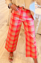 Camel and Pink Plaid Wide Leg Pants