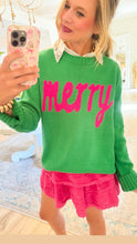 Green and Pink Merry Sweater