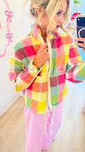 Rainbow Plaid Quilted Jacket
