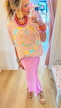Mauve Smiley Boho Patchwork Tee