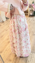 Pink and Cream Floral Ruffle Skirt