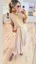 Champagne Soft Textured Knotted Sweater Top and Dress