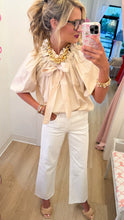 Cream Ruffle Detail Top