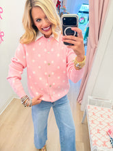 Pink and White Polka Dot Cardigan