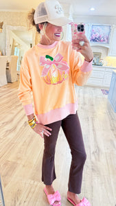 Orange Pumpkin Sequin Sweatshirt