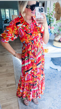Abstract Print Midi Dress