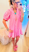 Light Pink Striped Mini Dress