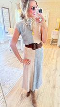 Taupe and Grey Colorblock Skirt Set