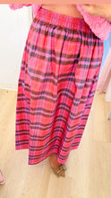 Pink Plaid Maxi Skirt
