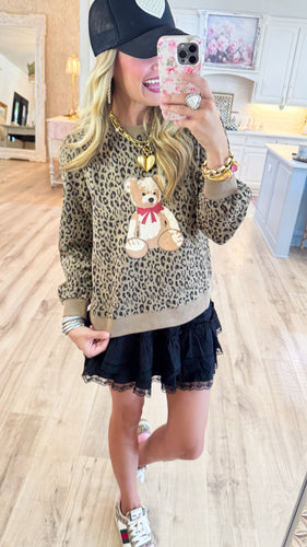 Leopard Teddy Bear Sweatshirt