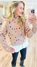 Nude Multi Color Jeweled Sweater