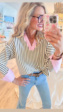 Striped Pink Contrast Top