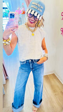 Grey Stripe Cropped Tee
