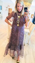Animal Print Ruffle Hem Midi Dress