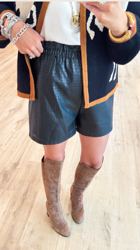 Black Leather Shorts