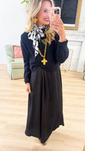 Black Soft Textured Knotted Sweater Top and Dress