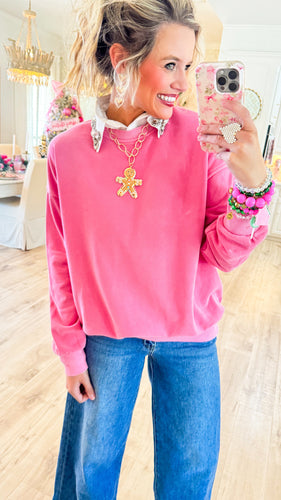Fuchsia Fleece Sweatshirt