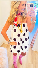 White and Black Polka Dot Strapless Dress