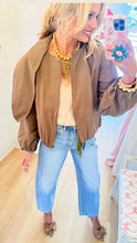 Olive Bomber Neck Tie Jacket