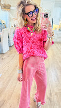 Ivy Jane Pink and Red Floral Vine Top