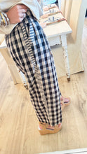 Black and Taupe Check Wide Leg Pants