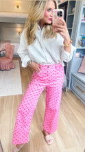Pink and Red Polka Dot Wide Leg Pants